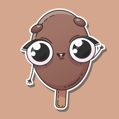 ICE CREAM sticker Cartoon style illustratio logoのイラスト素材