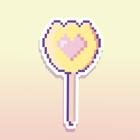 Cute vector sticker in pixel art style.vector illustrationのイラスト素材