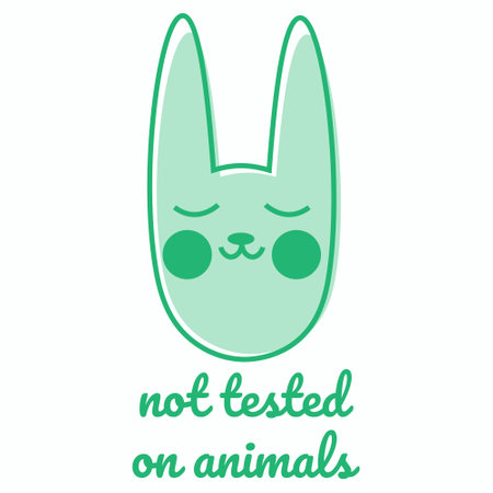 Not tested on animals icon. Bio, ecology and organic logo and badge, label.Vector illustration.のイラスト素材