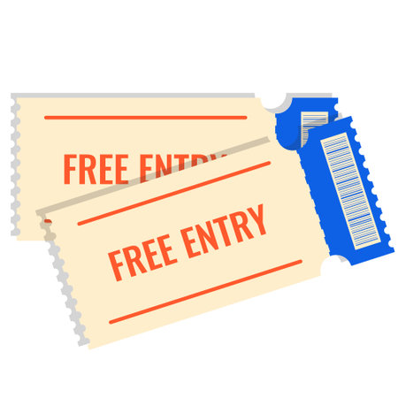 Blank for retro coupon ticket. retro sticker, admit one, vip entry. vector illustrationのイラスト素材