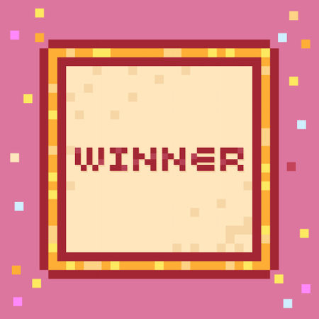 Winner sign. Pixel art style icon 8-bitのイラスト素材