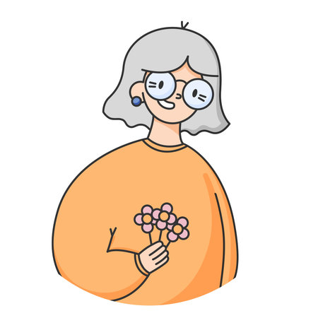 Avatar of senior elderly woman isolated
