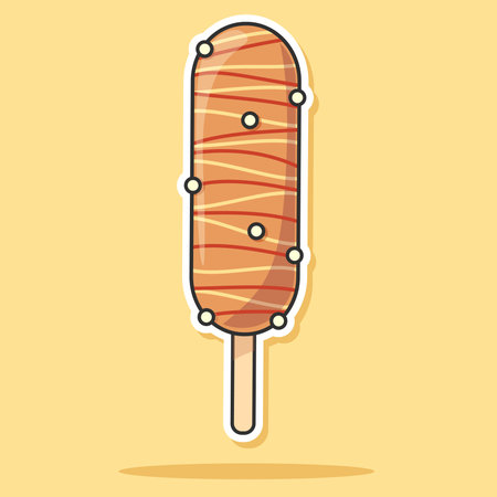 Corn Dog sticker isolated vector illustrationのイラスト素材
