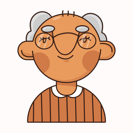Avatar of senior elderly man isolated