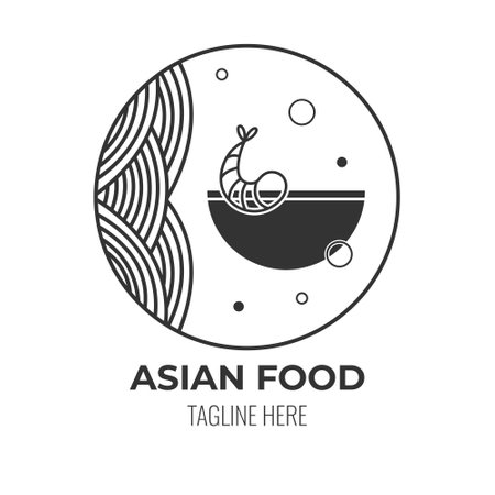 LOGO icon asian food cafe isolated vector designのイラスト素材