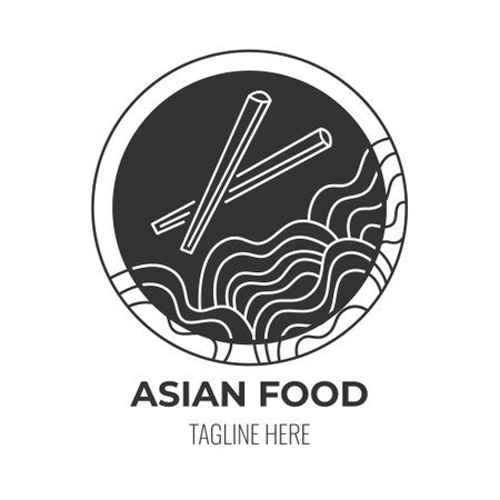 LOGO icon asian food cafe isolated vector designのイラスト素材