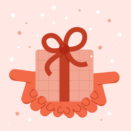 Gift in hands.Electronic gift conceptのイラスト素材