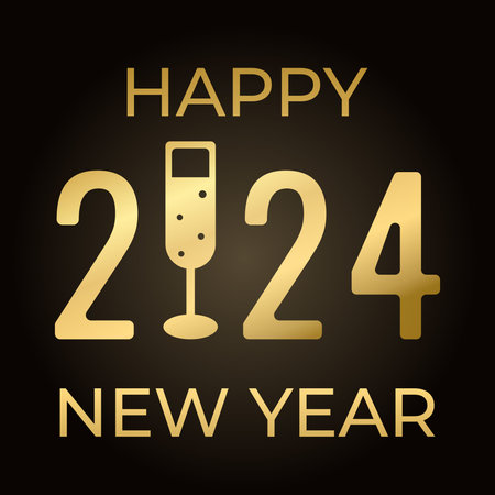 Happy New Year 2024 logo designのイラスト素材