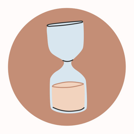 Hourglass time clock instrument icon design vector illustration.Fashionable hand-drawn style.Sandglass logo.Vector.のイラスト素材