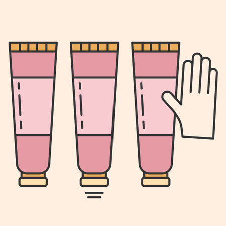 Hand cream icon line symbol. Isolated vector illustration of hand cream sign set.Simple instructions for using.Vertical tube.Editable Stroke. Vector illustration EPS 10.のイラスト素材