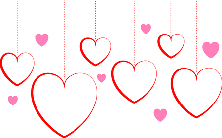 Valentine's day background with hearts on white backgroundのイラスト素材