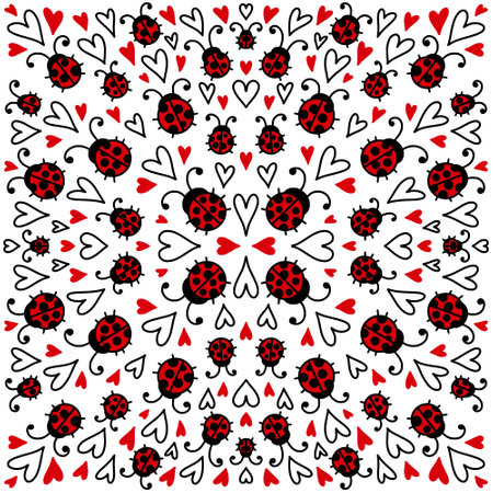 Pattern with hearts for valentines day. Vector seamless pattern. Vector illustrationのイラスト素材