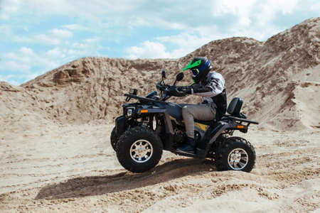 ATV race on the sand. Concept of extreme and sport.の写真素材