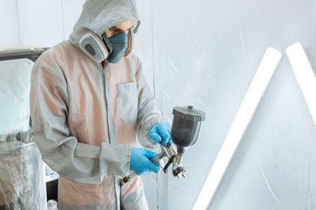 Image of a painting compressor. Car serviceの写真素材