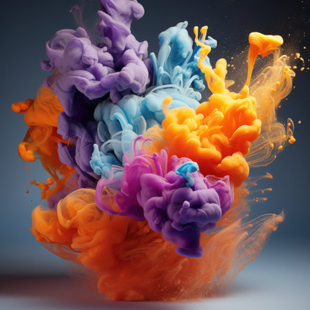 Imagine an explosion of colors shapes and textures that evoke a sense of energy and movementの素材