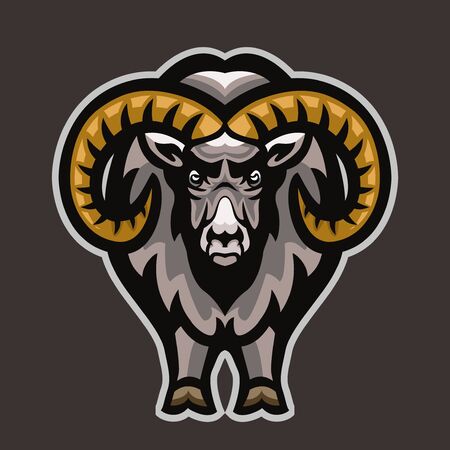 Ram, Goat Mascot team, color illustration.のイラスト素材