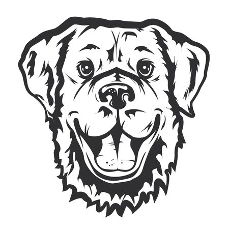 Vector of a head dog logo in a flat styleのイラスト素材