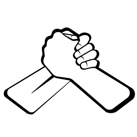 Strong Handshake friendship vector illustration isolated on white backgroundのイラスト素材