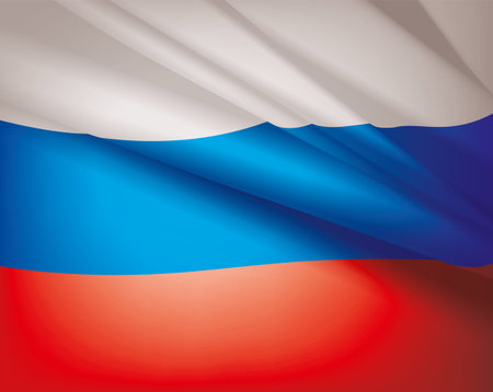 Waving flag of Russia, vector backgroundのイラスト素材