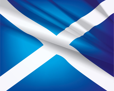 Scotland flag waving in the wind, vector beautiful backgroundのイラスト素材