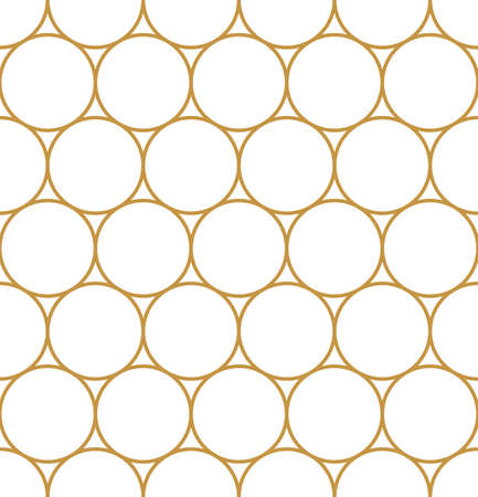 Vector seamless geometry pattern circle, gold color. Geometric background. For fabric, wallpaper, scrapbooking, card, invitations or wrapping.のイラスト素材
