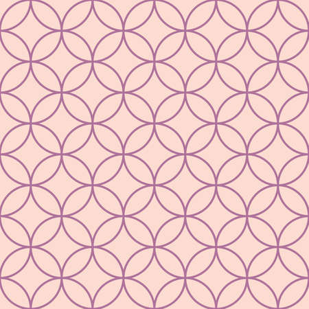 Vector seamless geometry pattern, circle in pink and purple colors. Geometric background. For fabric, wallpaper, scrapbooking, card, invitations or wrapping.のイラスト素材