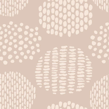 Pale doodle dots seamless pattern. Hand drawn repeat background in skin beige color. For fabric, wrapping, invitations, card, scrapbooking or wallpaper.のイラスト素材