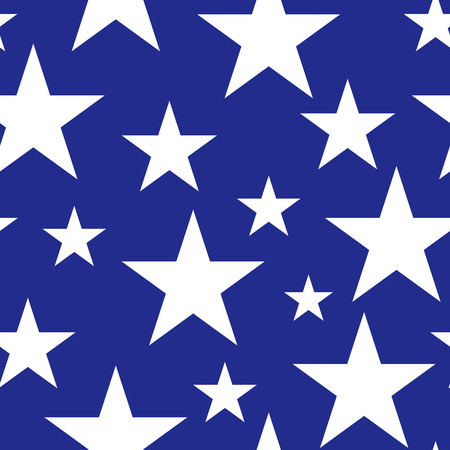 Seamless pattern with white stars on the blue background. Abstract vector illustration. Vector background. Design Template.のイラスト素材