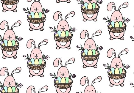 Happy Easter pattern vector illustration for greeting card, invitation and wrapping paper.のイラスト素材