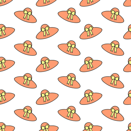 Pattern of orange hats - vector illustration Hand drawn illustrationのイラスト素材