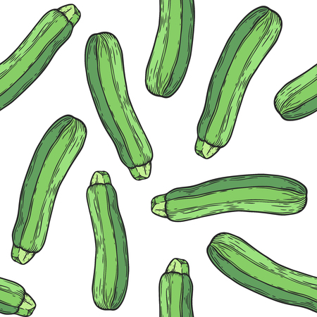 Hand drawn zucchini seamless pattern.のイラスト素材