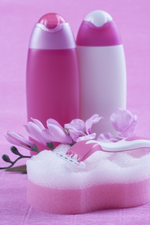 Clean and shave toileters - some of the female beauty acesories for body careの写真素材