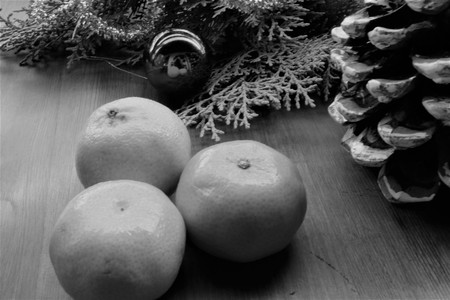 new year decorations on the wood tableの写真素材