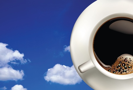 coffee on skyの写真素材