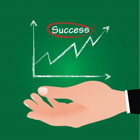 Success graph on hand business man,Vector のイラスト素材