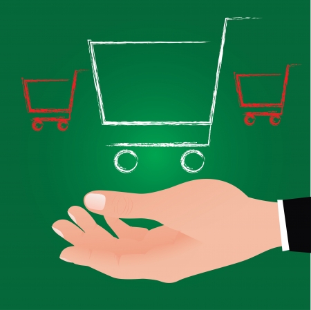 Pressing shopping cart icon ,Vector のイラスト素材