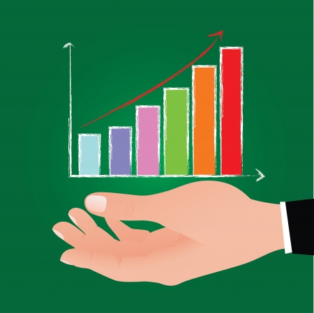 Graph on hand,Vector のイラスト素材