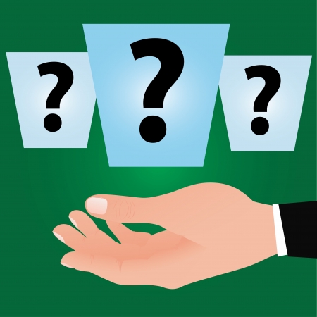Question mark and hand,Vector のイラスト素材
