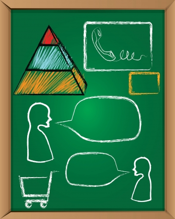 Chalk drawing on blackboard background,Vector のイラスト素材