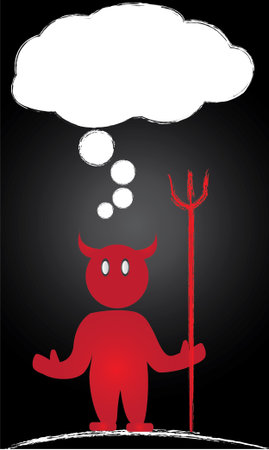 Devil and bubble for text,Vector 