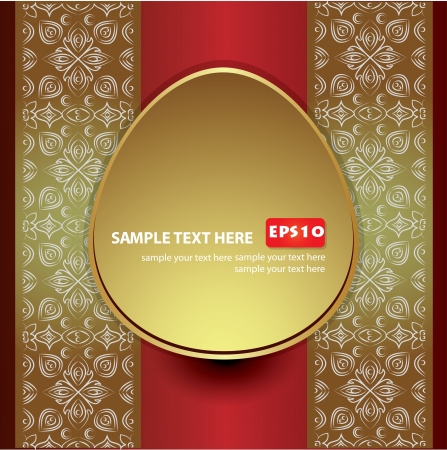 Gold egg for text on classic pattern background,Vector のイラスト素材