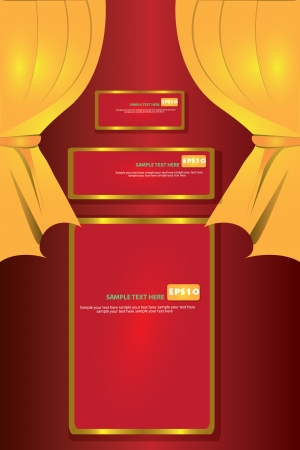 Red and gold theater curtain classic background のイラスト素材