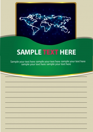Map and blank paper for text,Vector のイラスト素材