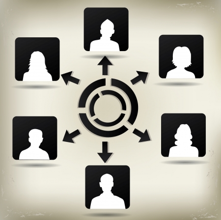 Set of silhouettes of avatar ,vectorのイラスト素材