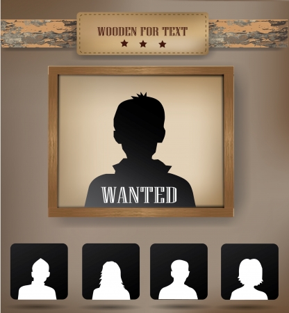 Wanted sign,Avatars set,vintage,vectorのイラスト素材