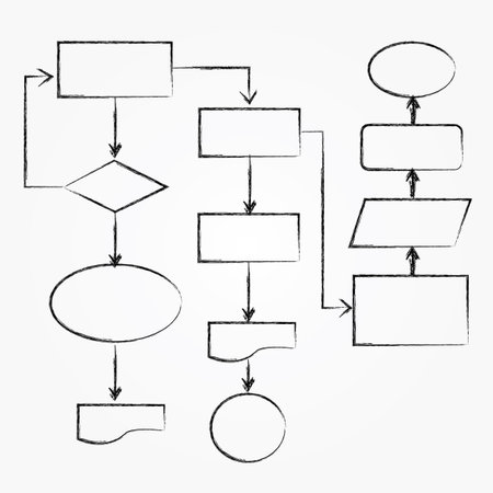 Flowchart, black drawing,vector のイラスト素材