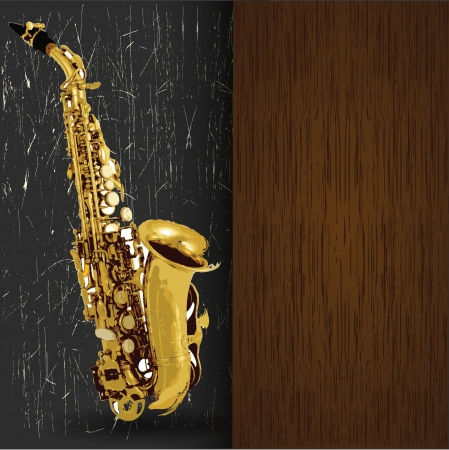 Saxophone vintage,for text on grunge background の写真素材