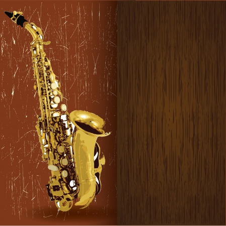 Saxophone vintage,for text on grunge background の写真素材