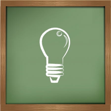 Lightbulb drawing on blackboard background,vector のイラスト素材