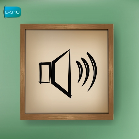 Speaker volume drawing on blackboard background,vector のイラスト素材